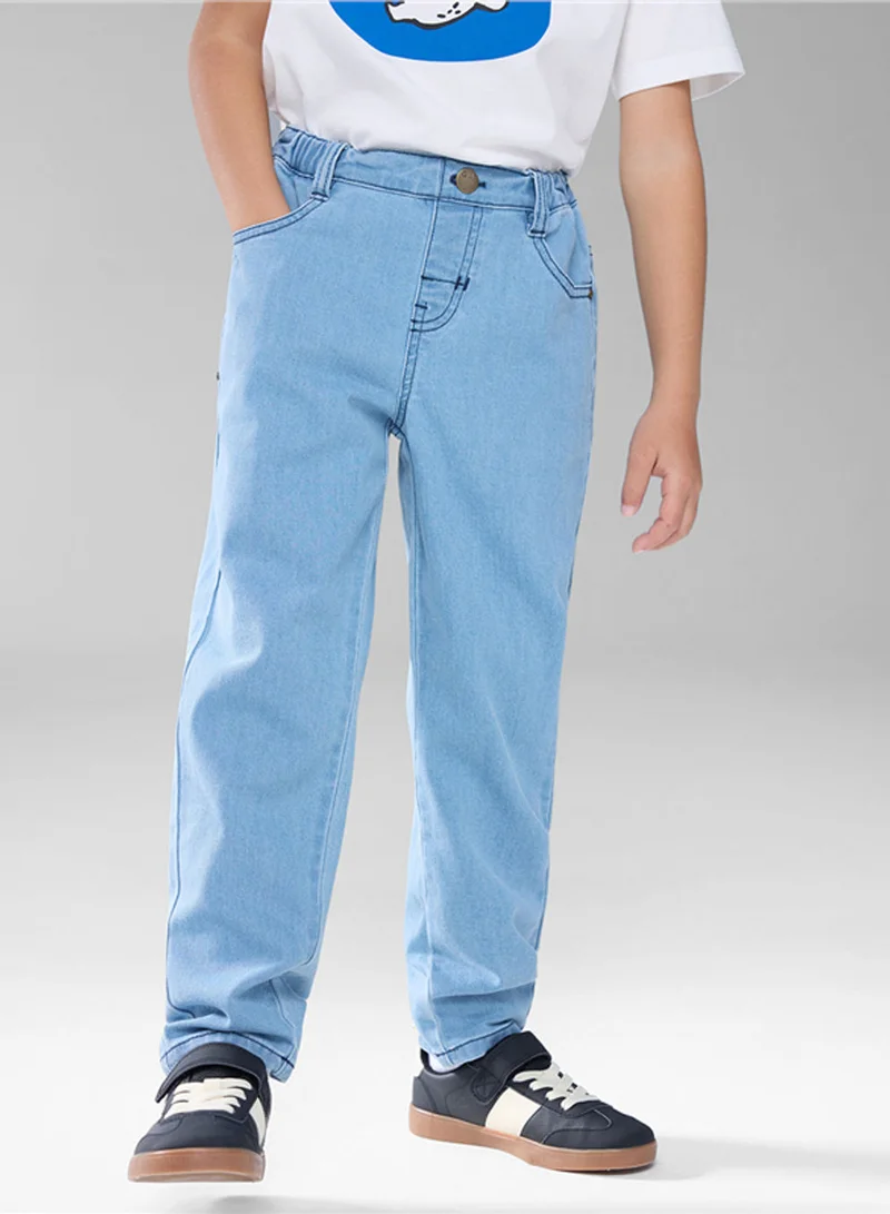 جيوردانو Kid's Mid-Rise Slim Taper Stretch Denim Jeans